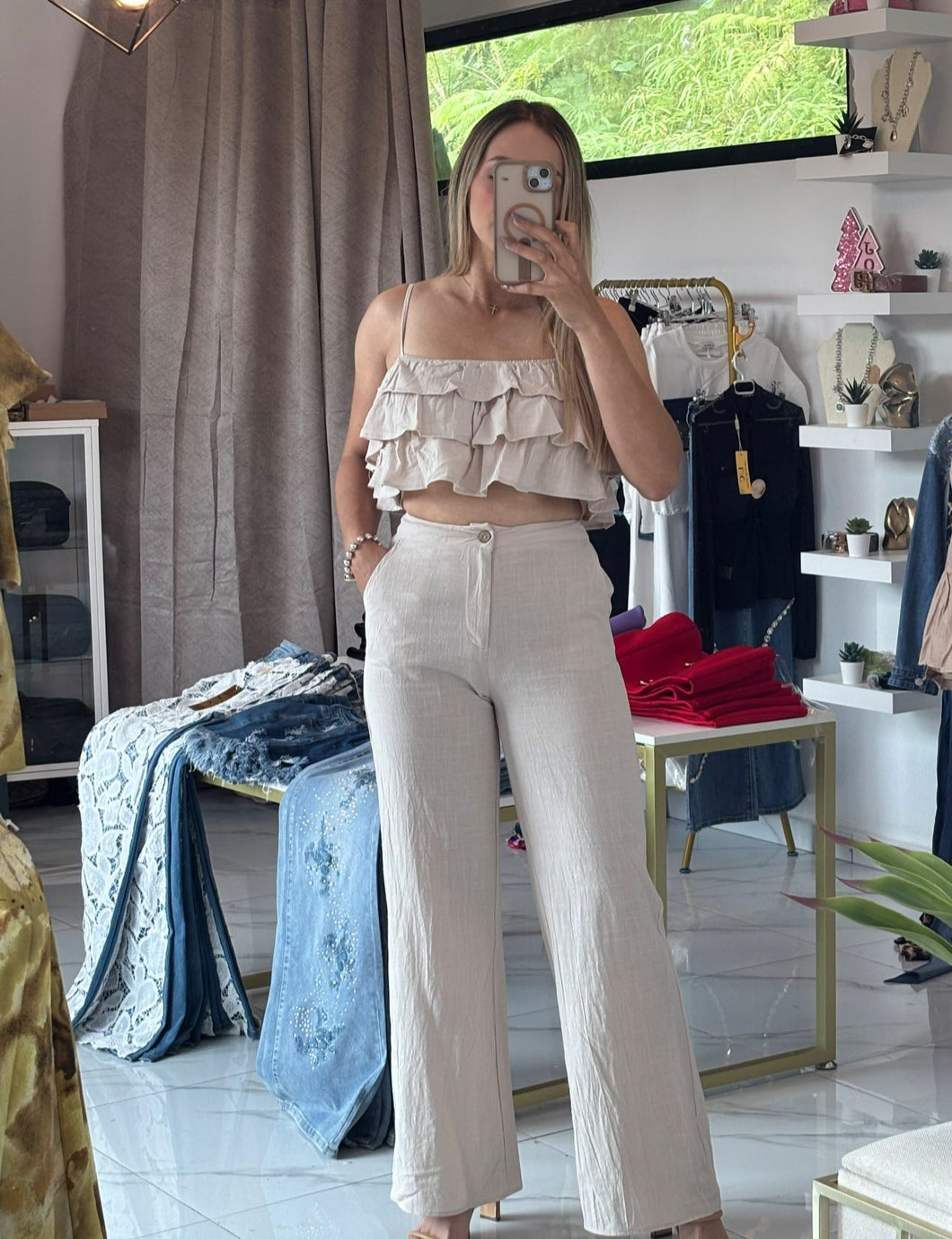 Crop and pant set